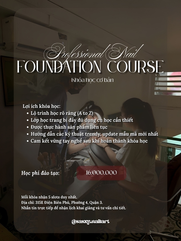 Foundation Course at Sasxy Nail Art, nail art in HCM